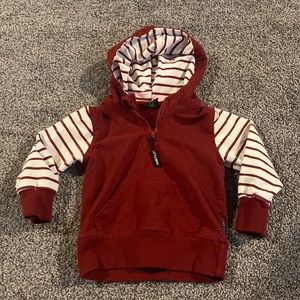 Little Bipsy Red/White Quarter Zip Hoodie
